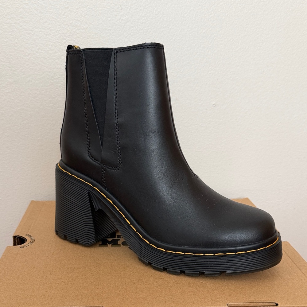 Dr. Martens Black Ankle Boots with Chunky Heel